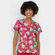 Ava Therese Audrey Festive Funk Holiday Scrub Top