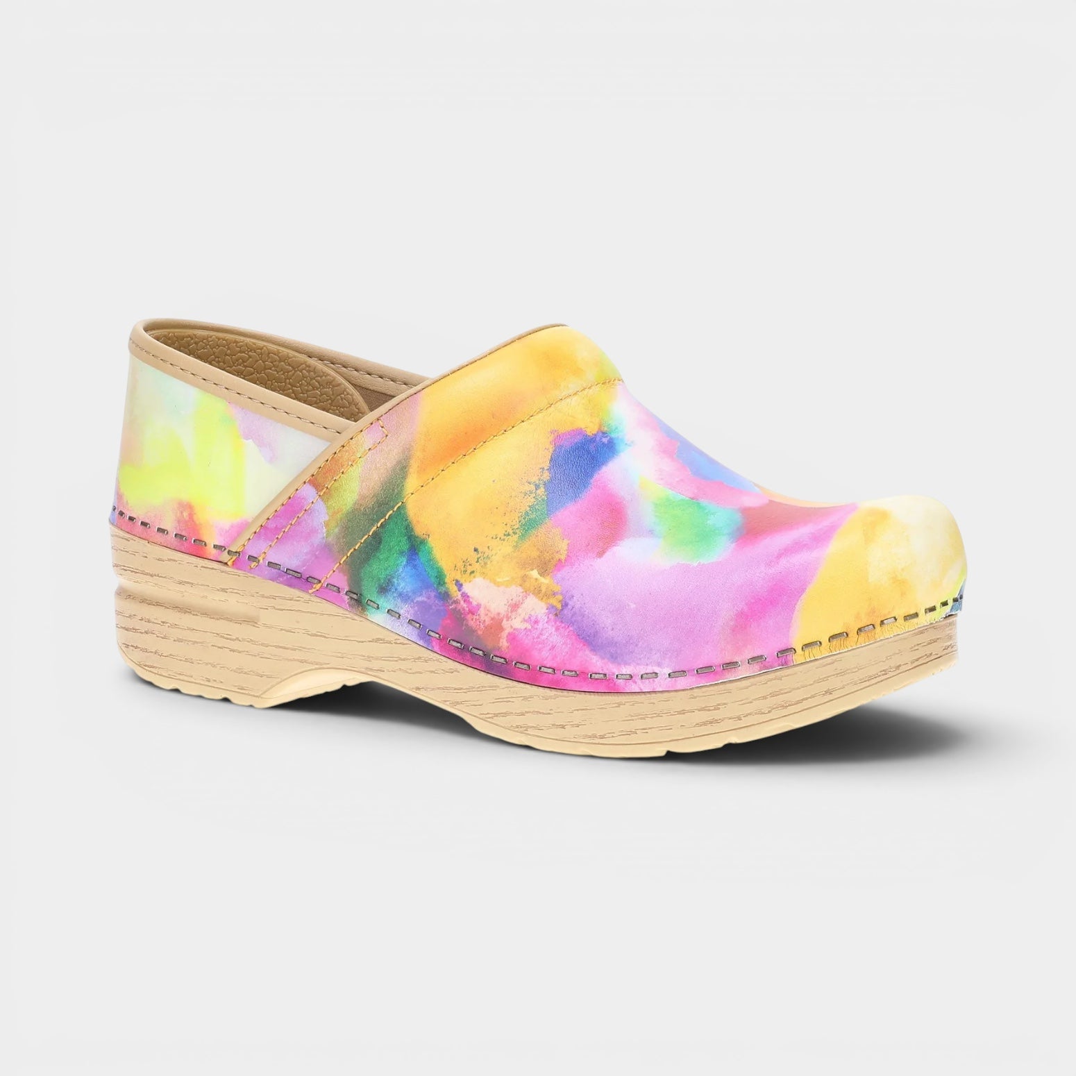 Professional Leather Clog - Watercolor