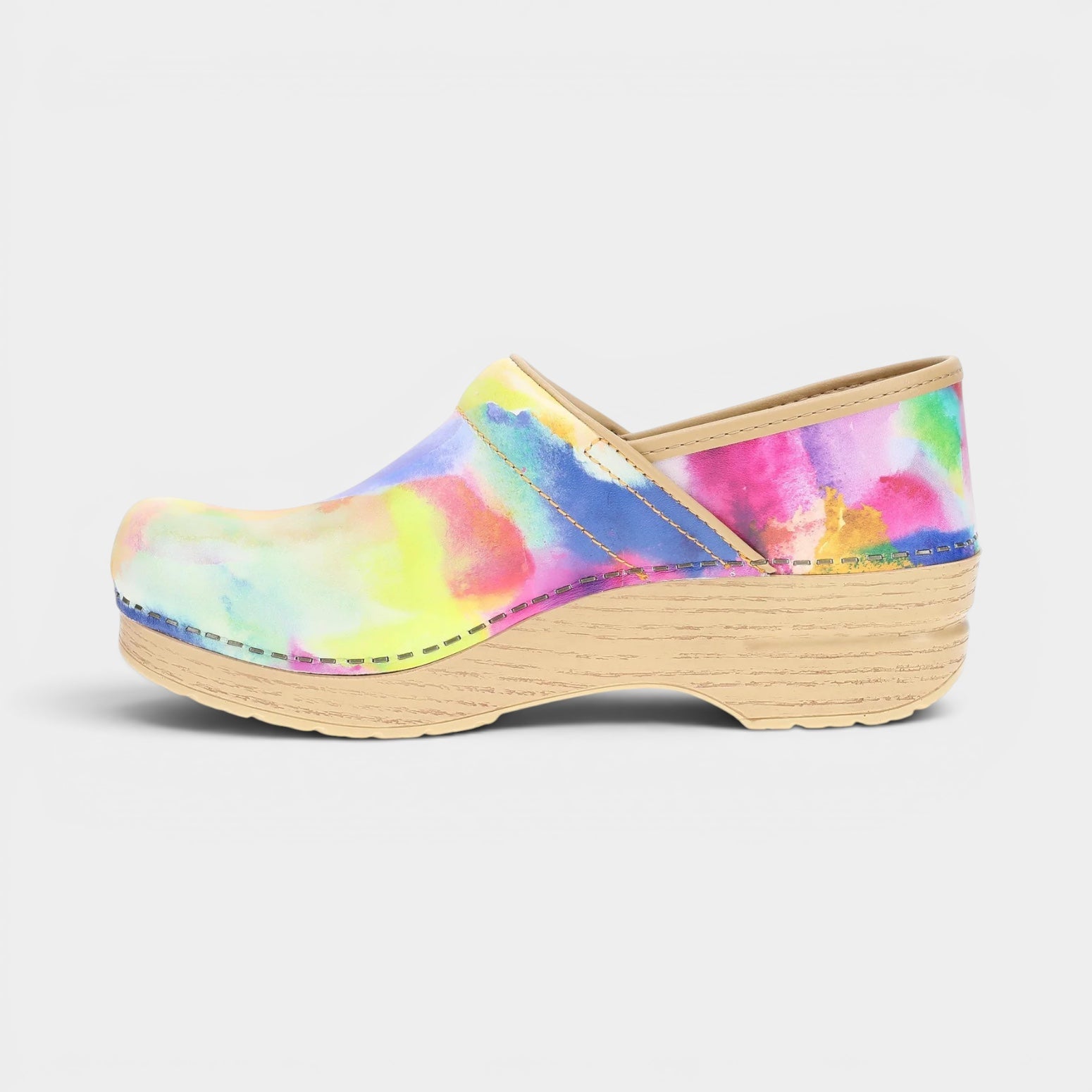 Professional Leather Clog - Watercolor