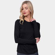 Lily Brushed Knit Tee Shirt w/Thumb Hole | 1122