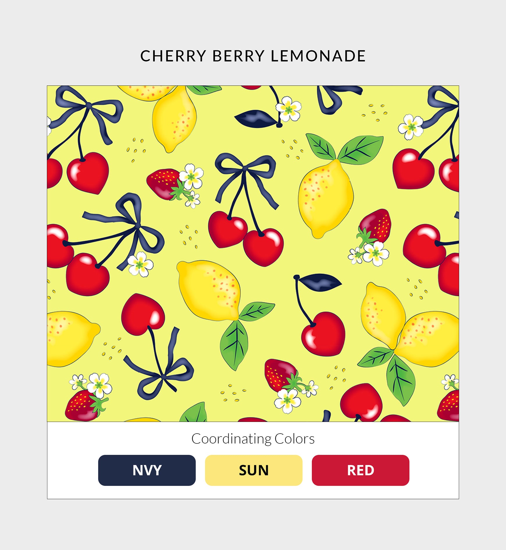 Women's Curved V-Neck Print Top Cherry Berry Lemonade | 1797-CBYL