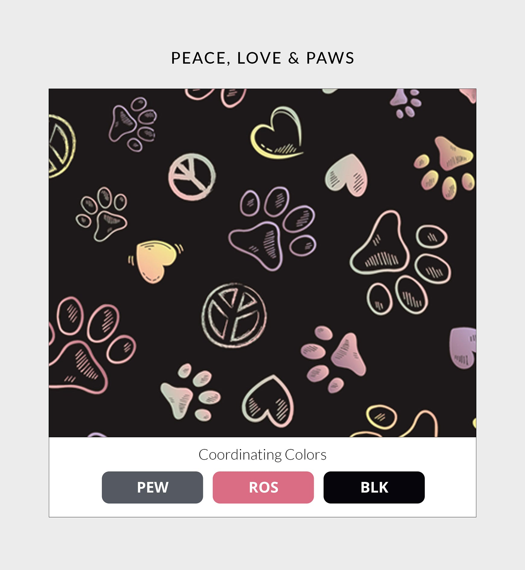 Women's Curved V-Neck Print Top Peace Love Paws | 1797-PLPW