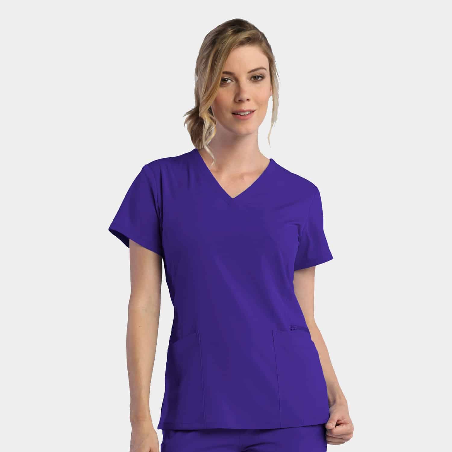 Women's Mock-Wrap Top With Zipper Pocket | 181002