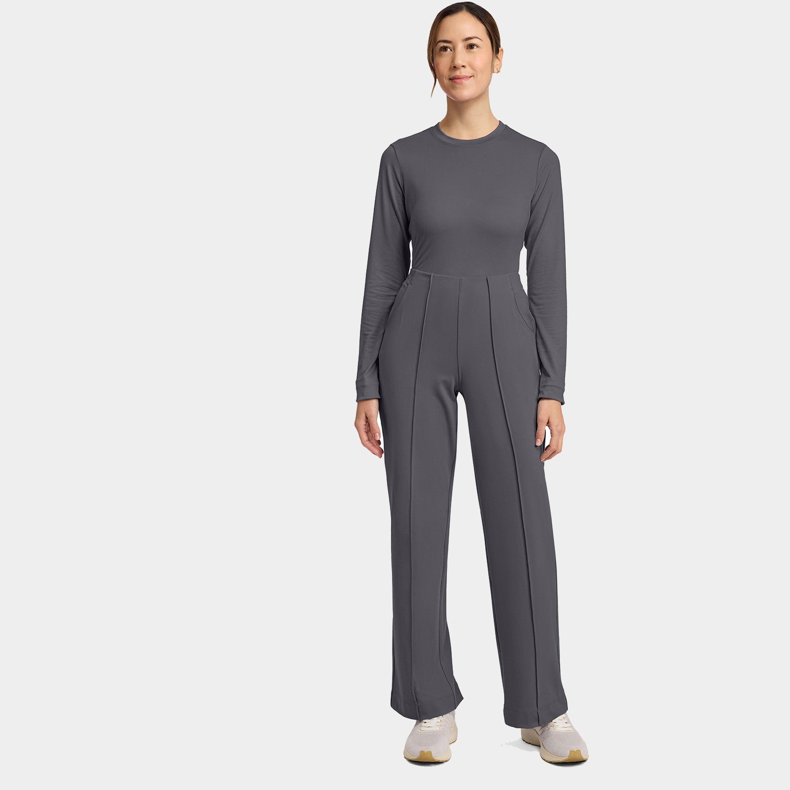 Women’s Pintuck Wide Leg Scrub Pant Petite Length | CK162P