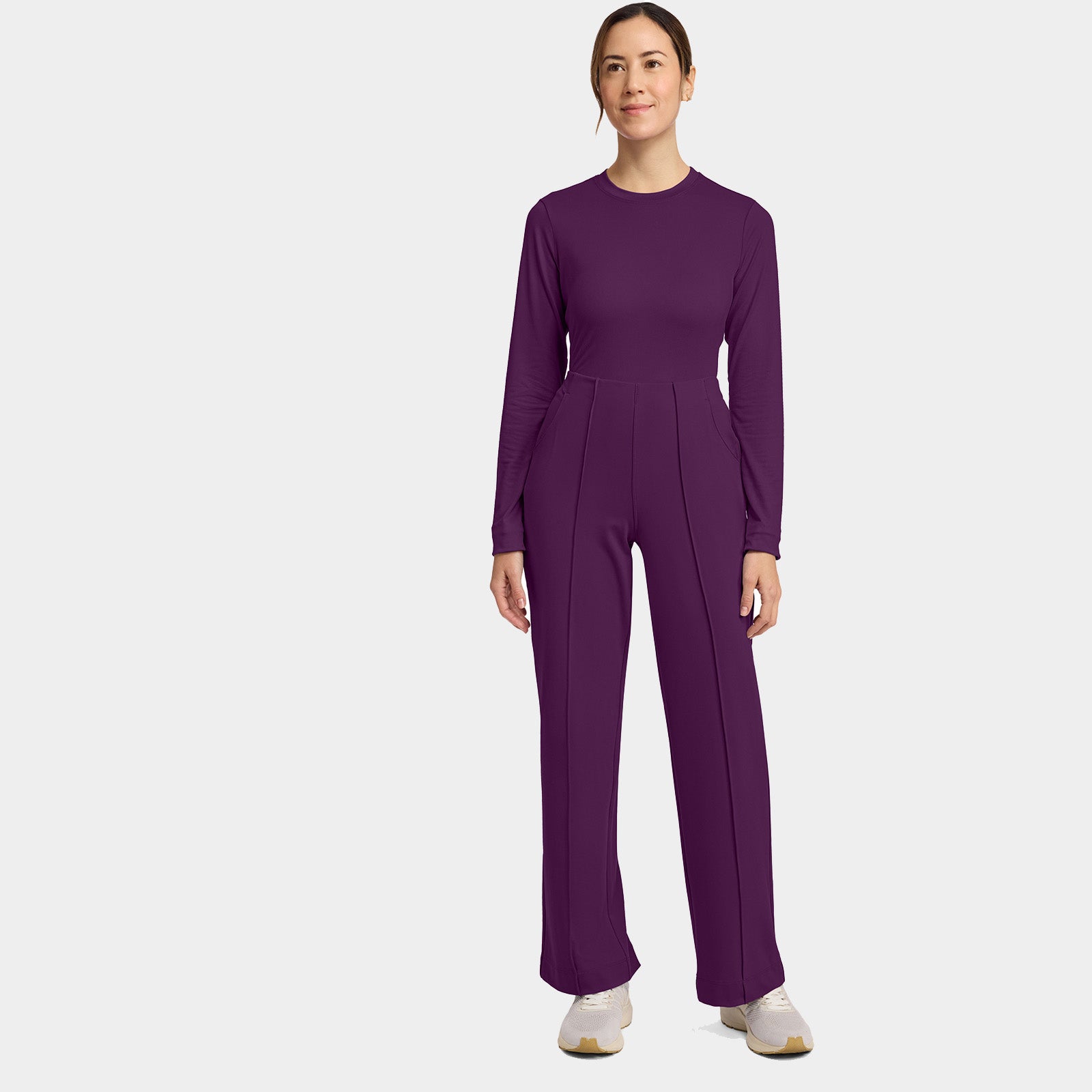 Women’s Pintuck Wide Leg Scrub Pant Petite Length | CK162P