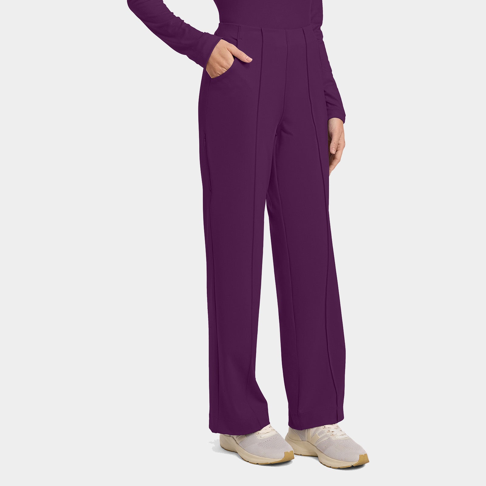 Women’s Pintuck Wide Leg Scrub Pant Petite Length | CK162P