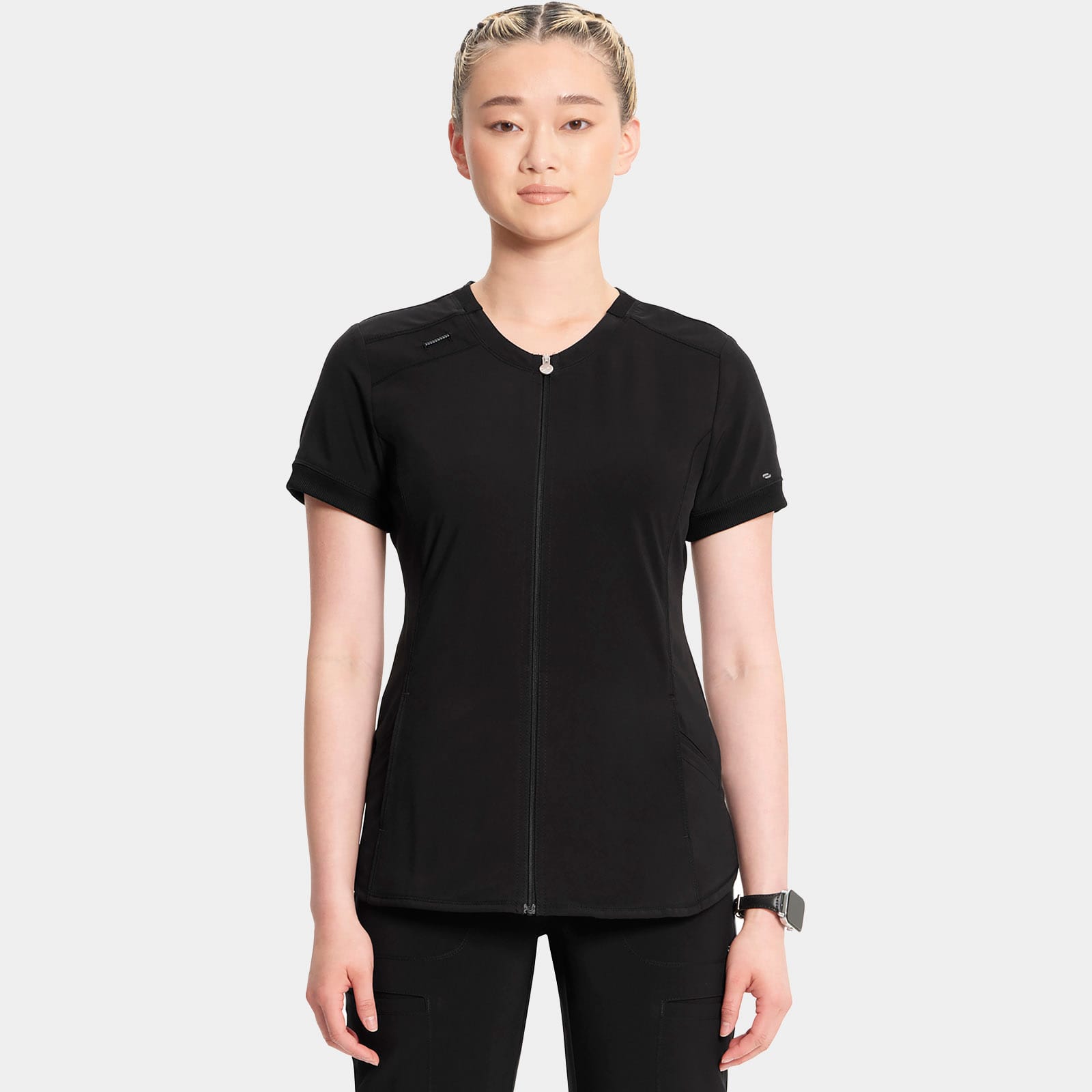 Zip Front V-Neck Top | CK810A