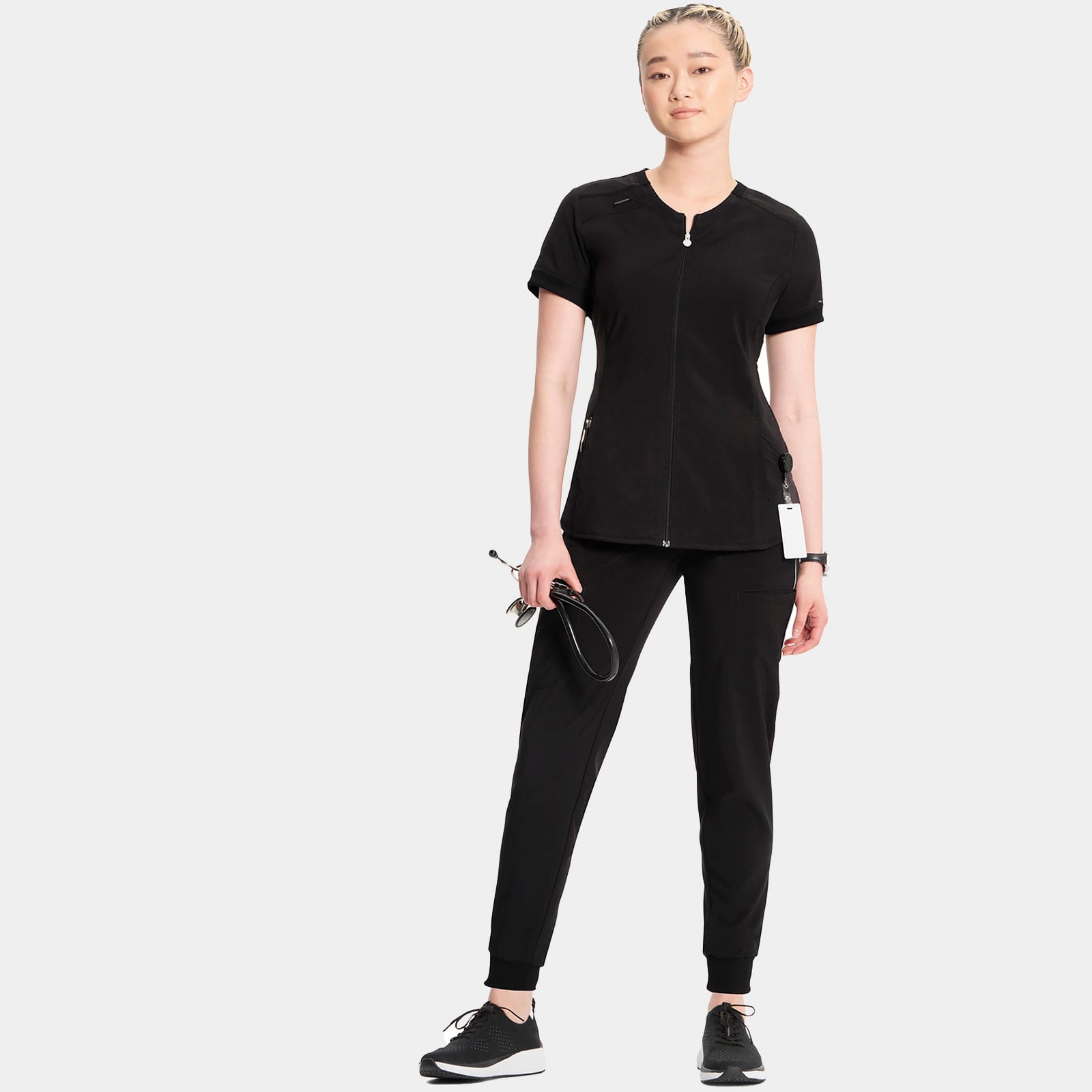 Zip Front V-Neck Top | CK810A