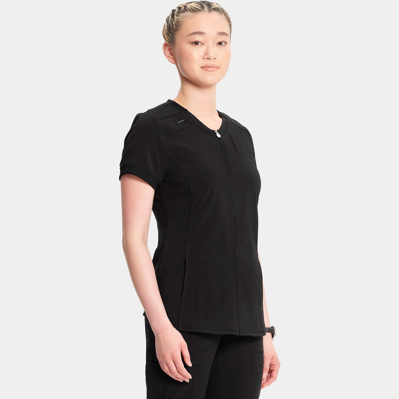 Zip Front V-Neck Top | CK810A