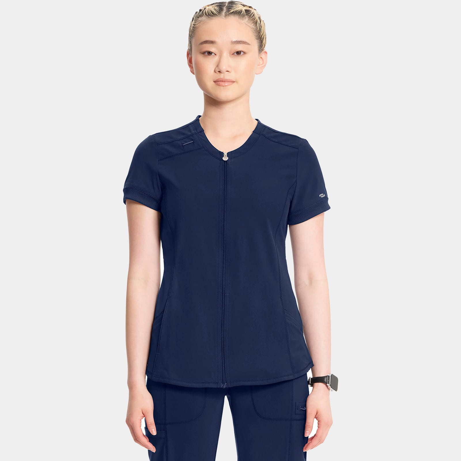 Zip Front V-Neck Top | CK810A