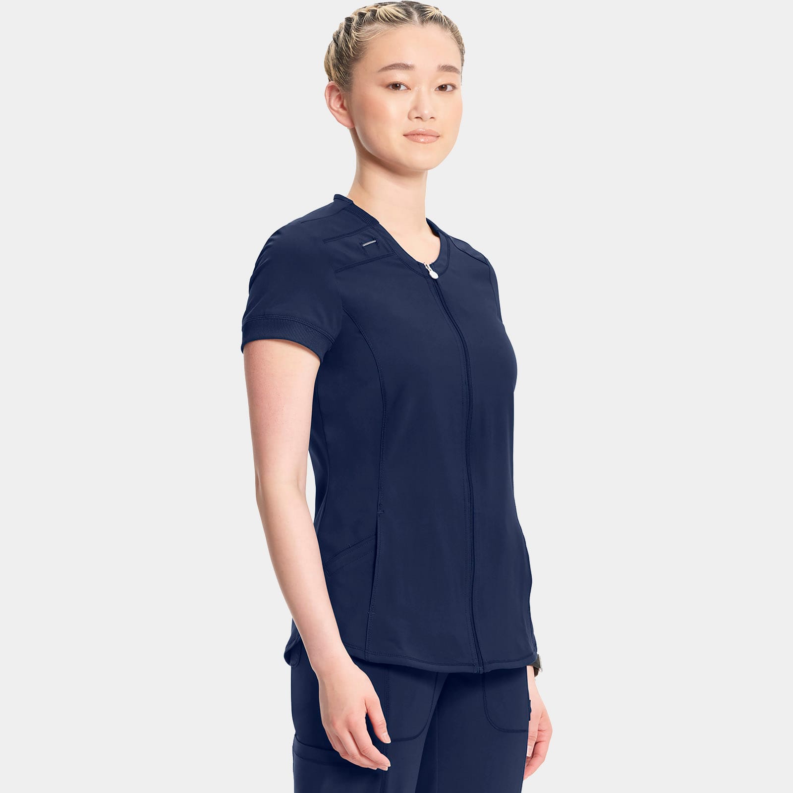Zip Front V-Neck Top | CK810A