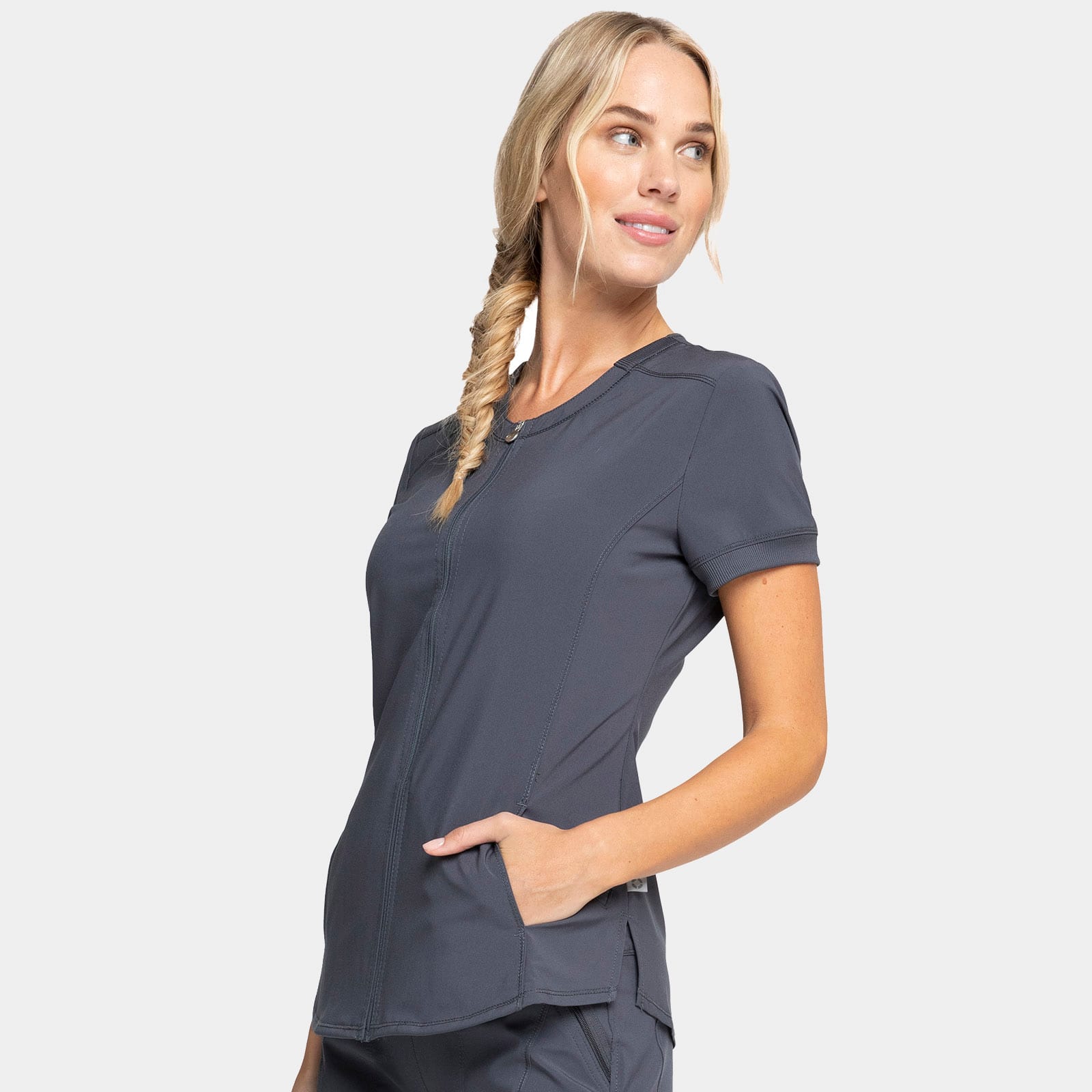 Zip Front V-Neck Top | CK810A
