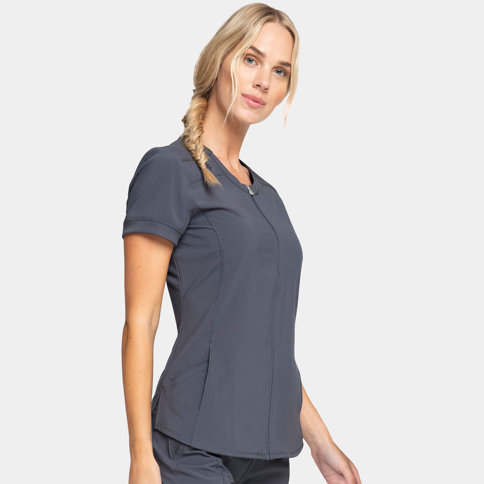 Zip Front V-Neck Top | CK810A