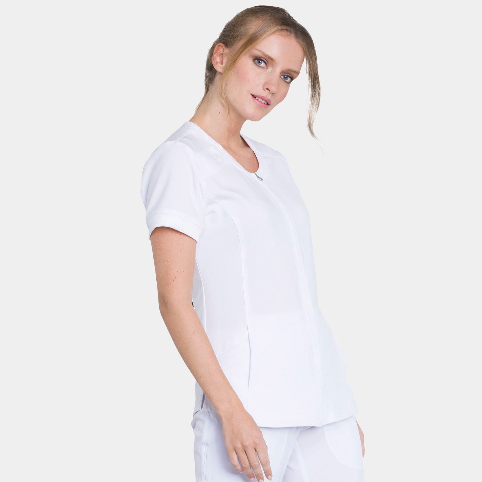 Zip Front V-Neck Top | CK810A