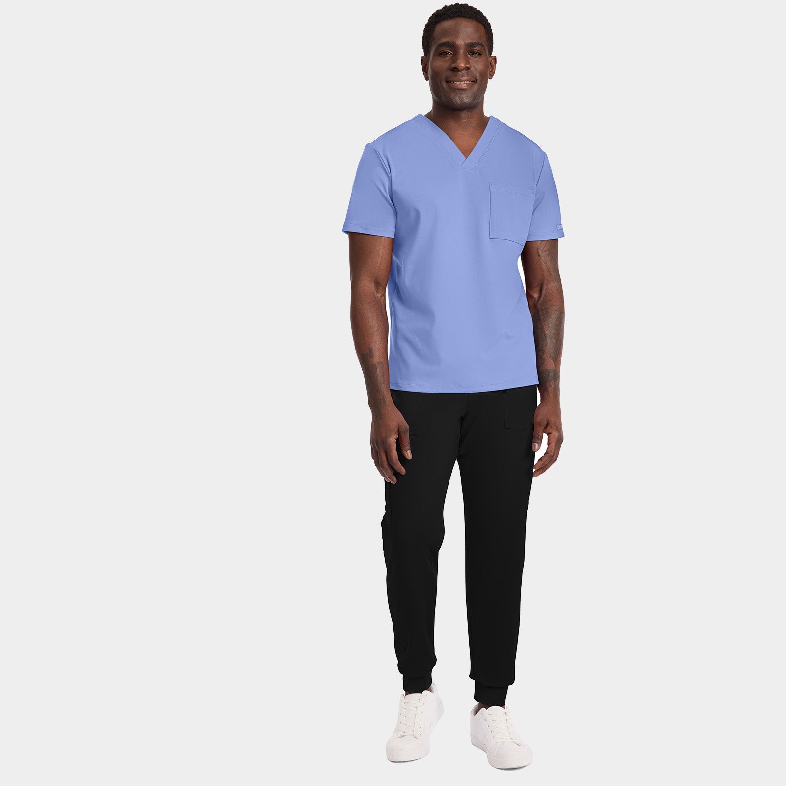 Men’s Tuck-In Chest Pocket V-Neck Scrub Top | CK834