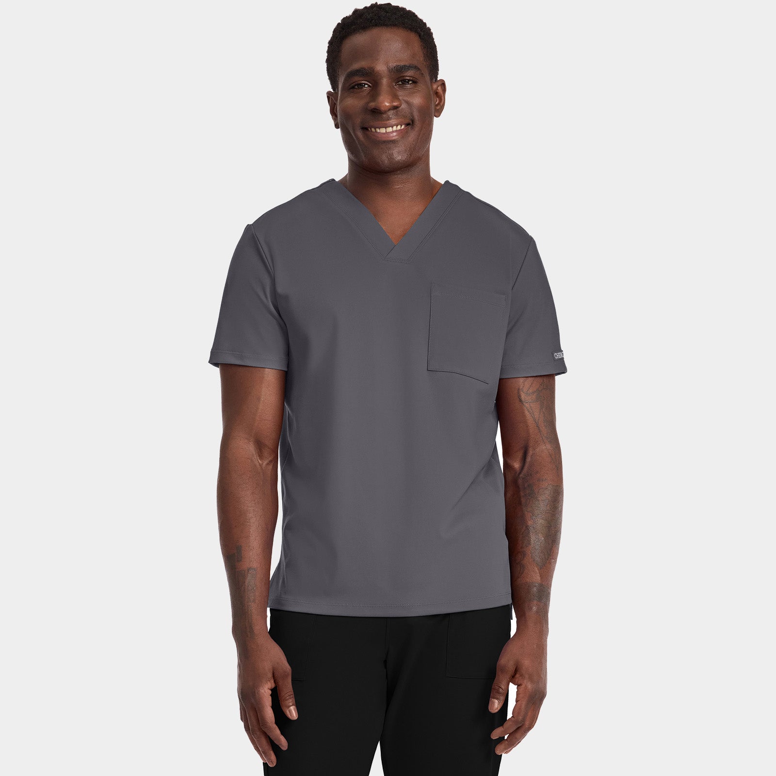 Men’s Tuck-In Chest Pocket V-Neck Scrub Top | CK834