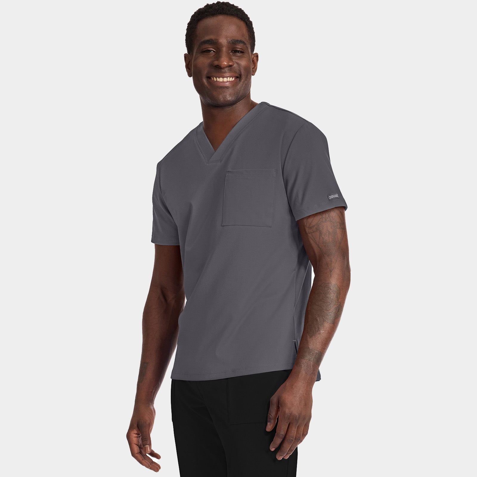Men’s Tuck-In Chest Pocket V-Neck Scrub Top | CK834
