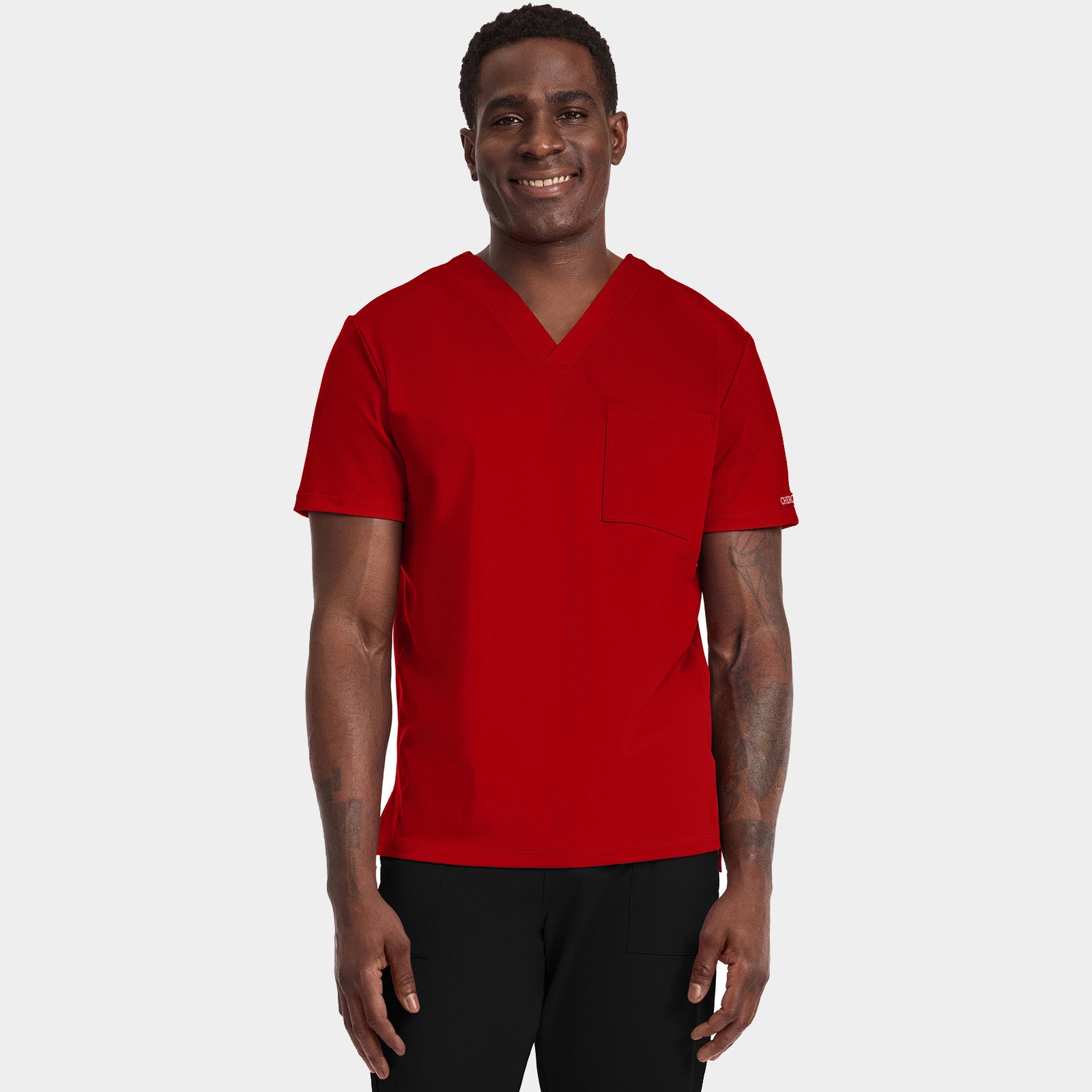 Men’s Tuck-In Chest Pocket V-Neck Scrub Top | CK834