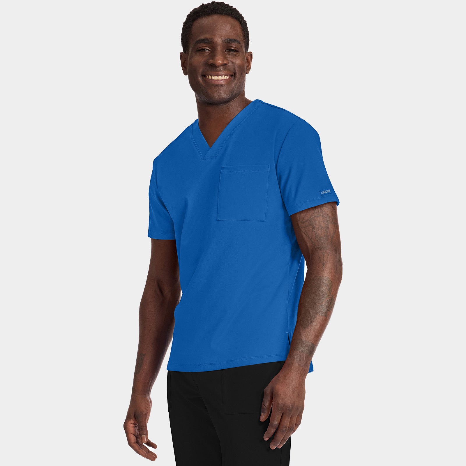 Men’s Tuck-In Chest Pocket V-Neck Scrub Top | CK834
