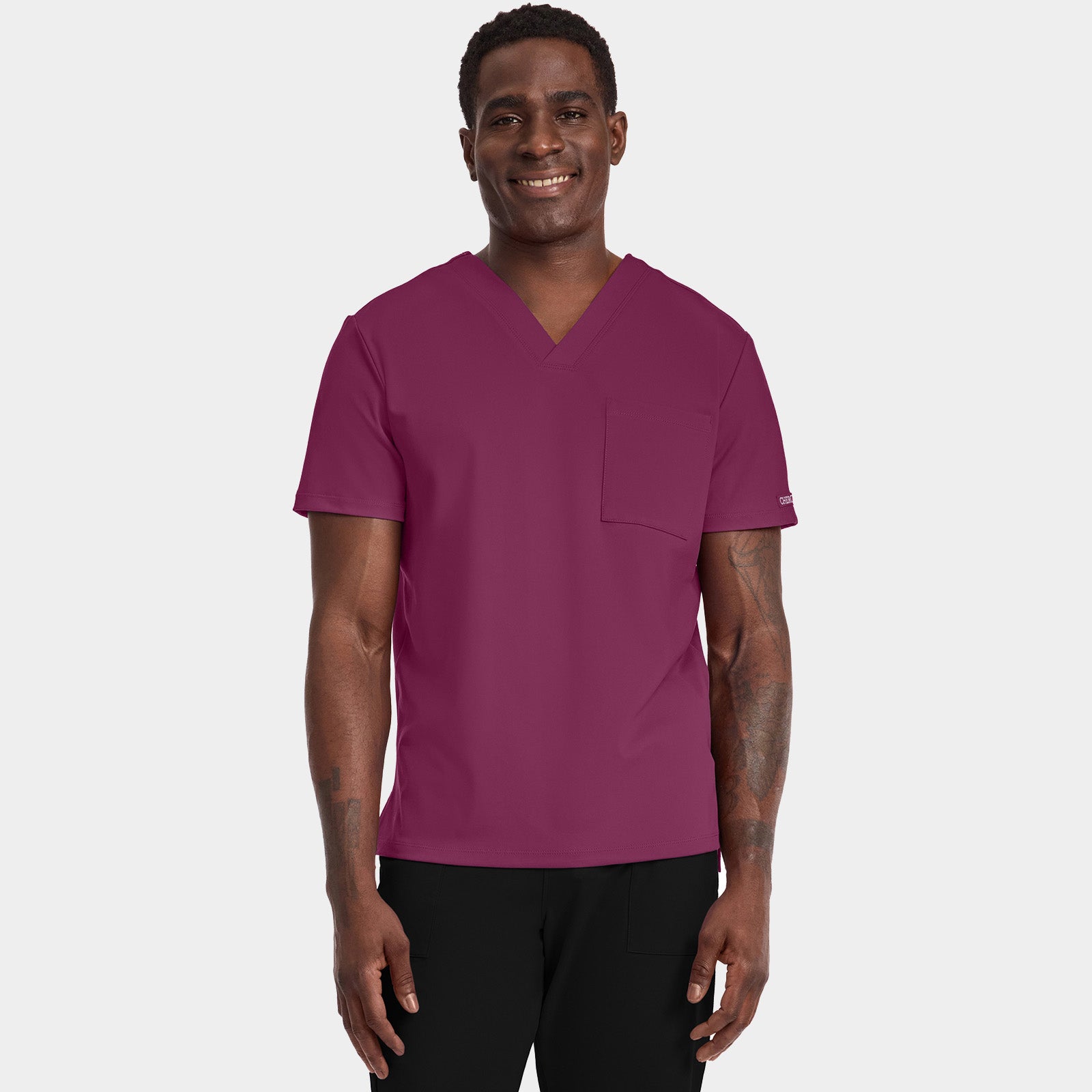 Men’s Tuck-In Chest Pocket V-Neck Scrub Top | CK834