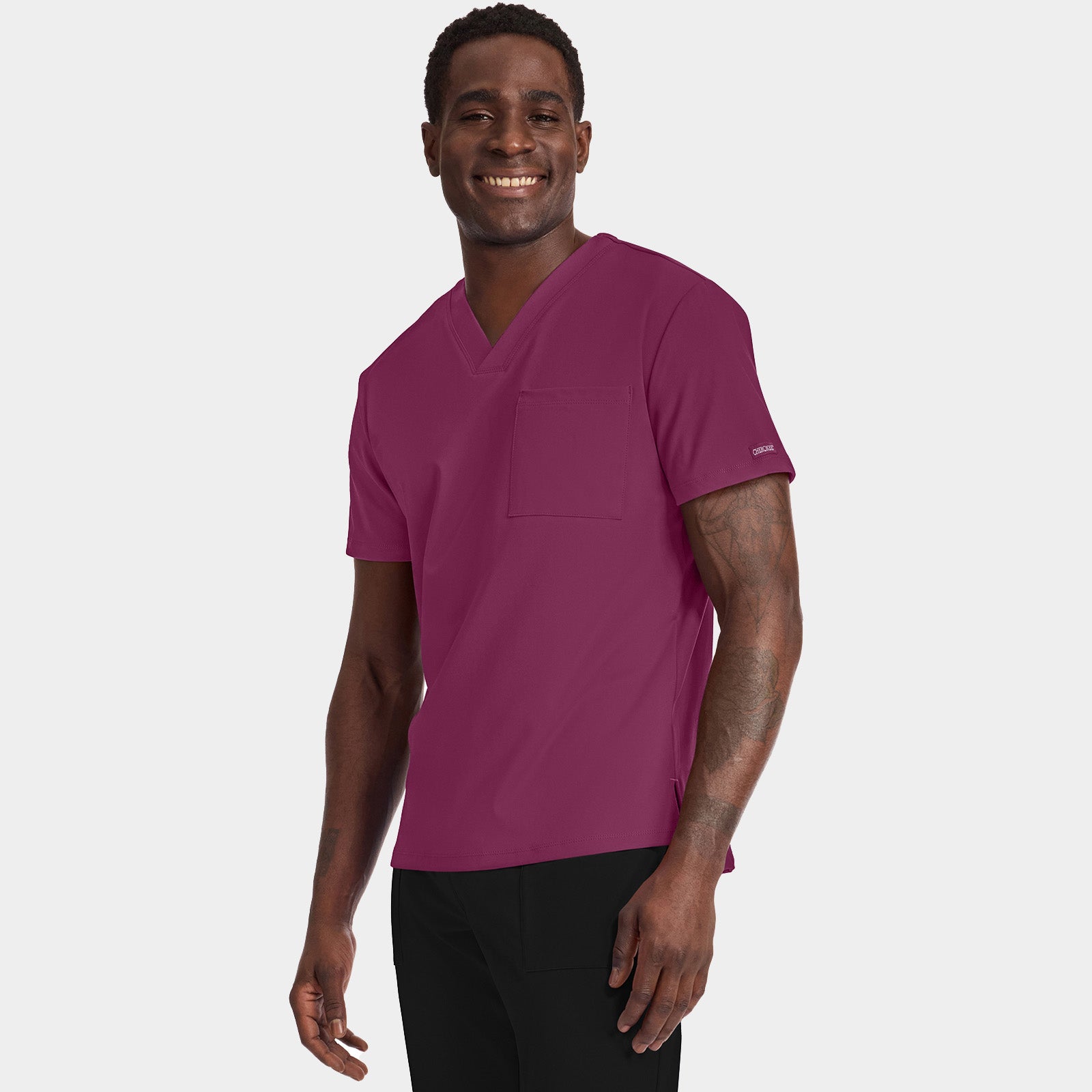 Men’s Tuck-In Chest Pocket V-Neck Scrub Top | CK834