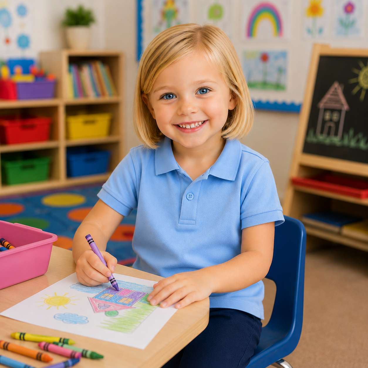 Preschool Short Sleeve Interlock Polo