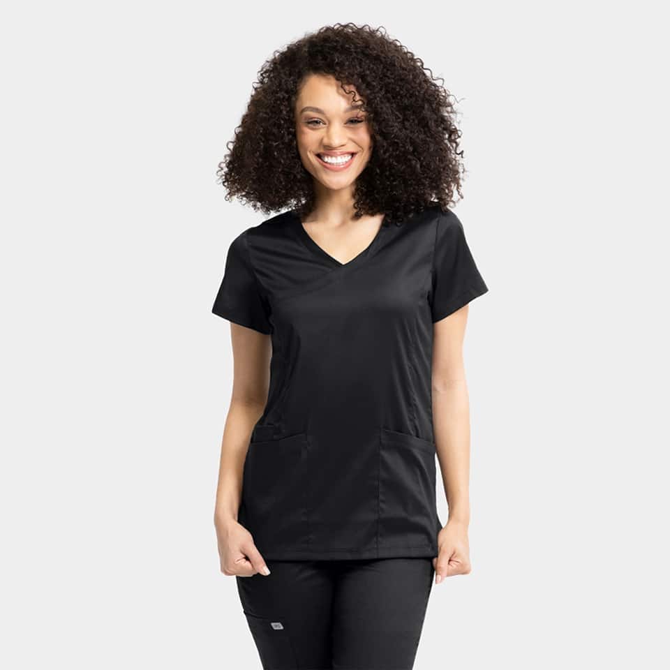 Women's Mock Wrap Knit Side Top | 2803