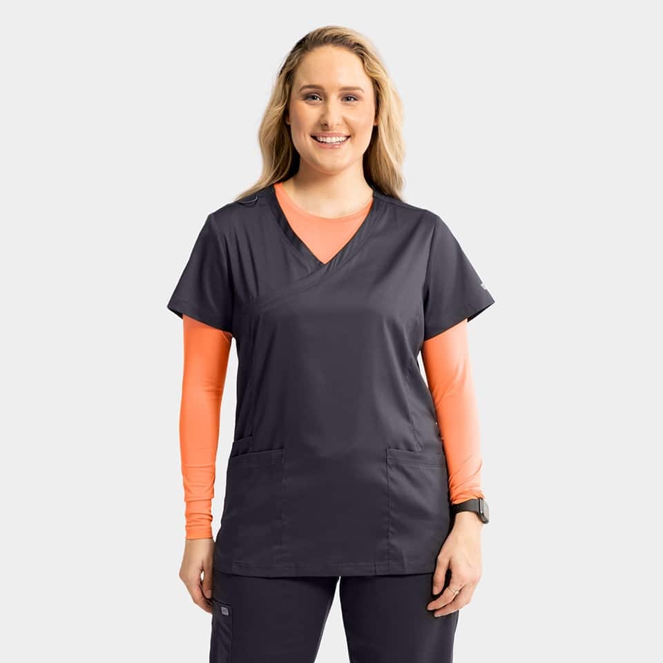 Women's Mock Wrap Knit Side Top | 2803