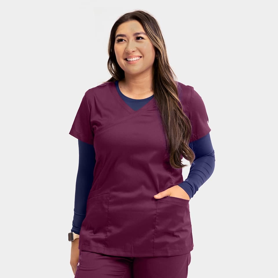 Women's Mock Wrap Knit Side Top | 2803