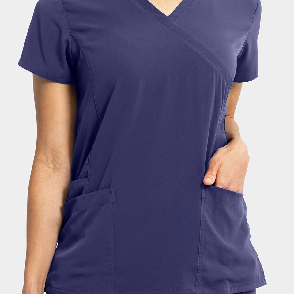 Women's Mock-Wrap Top With Zipper Pocket | 181002