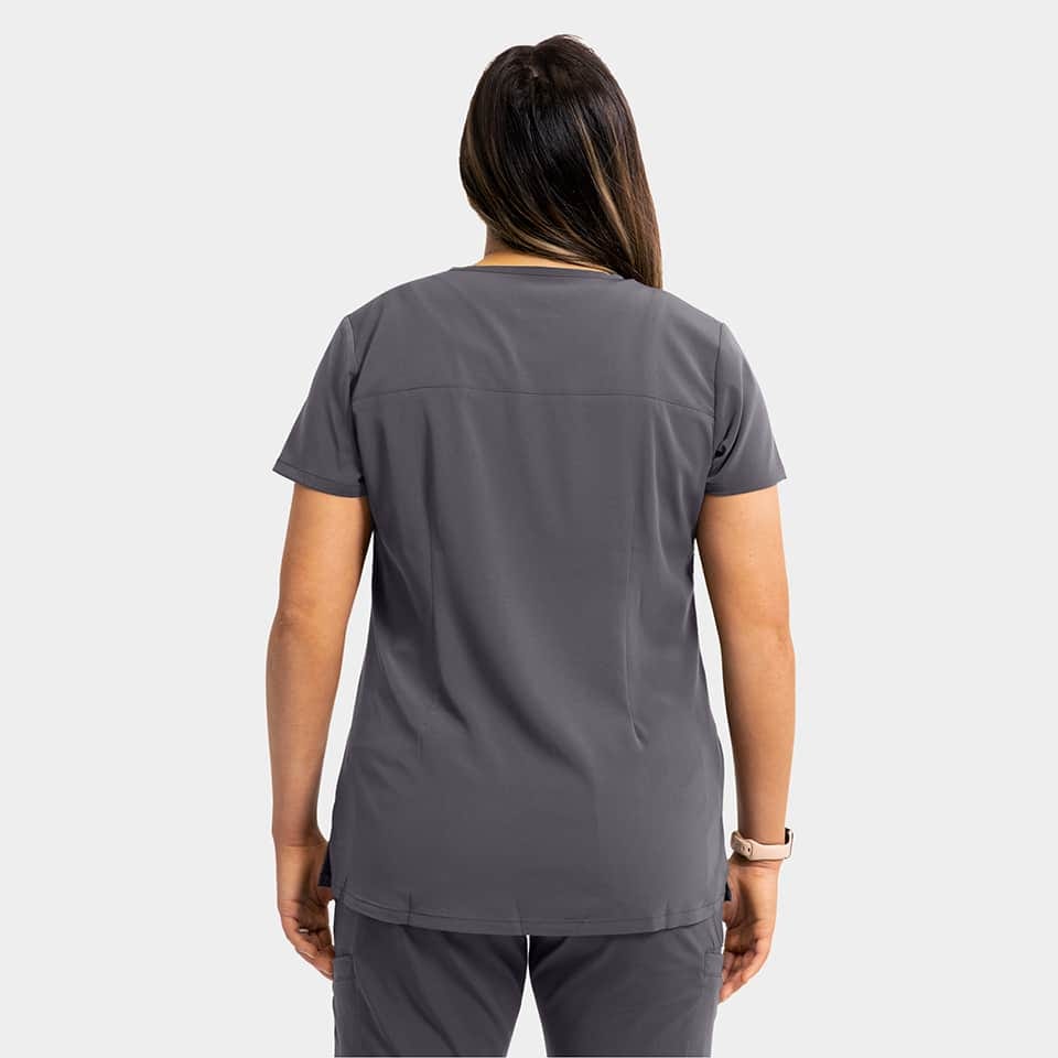 Women's Mock-Wrap Top With Zipper Pocket | 181002