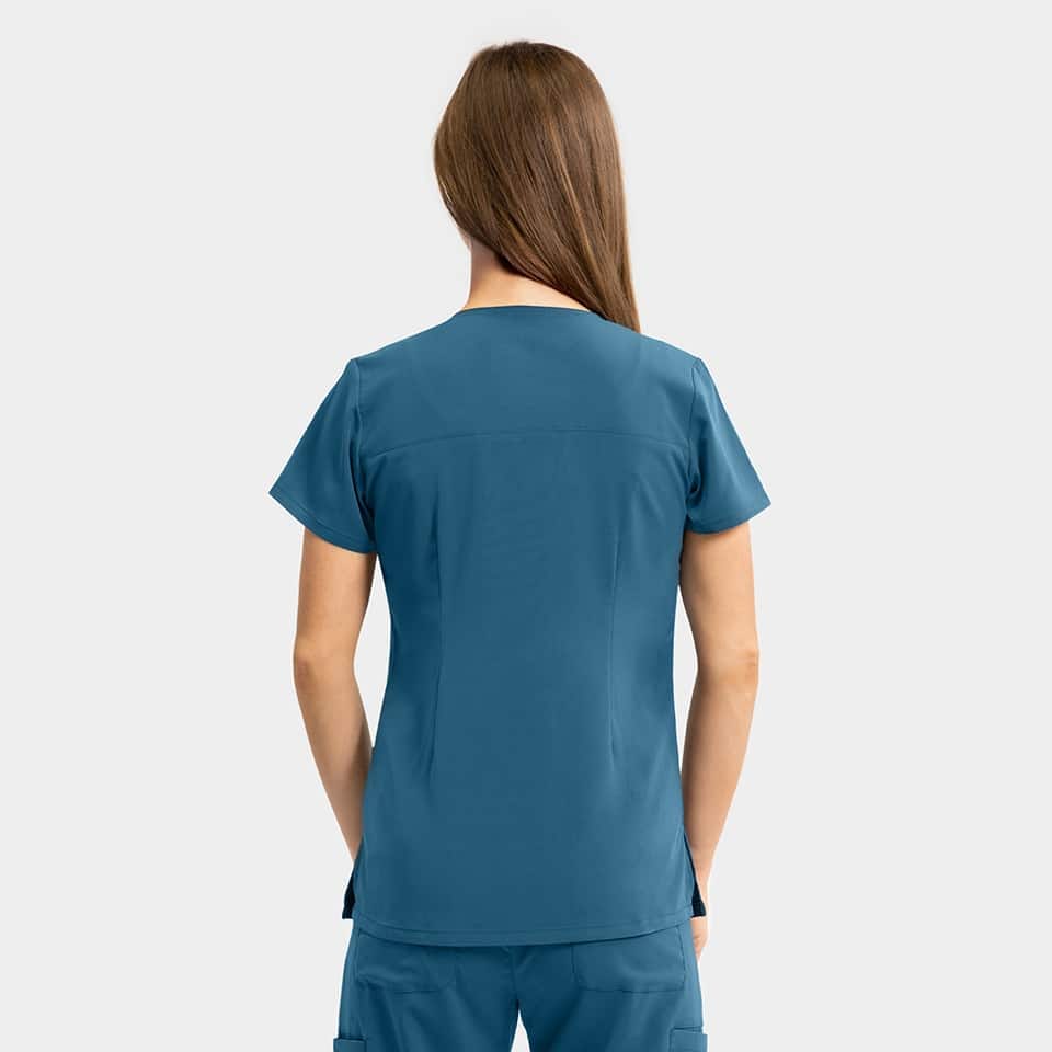 Women's Mock-Wrap Top With Zipper Pocket | 181002