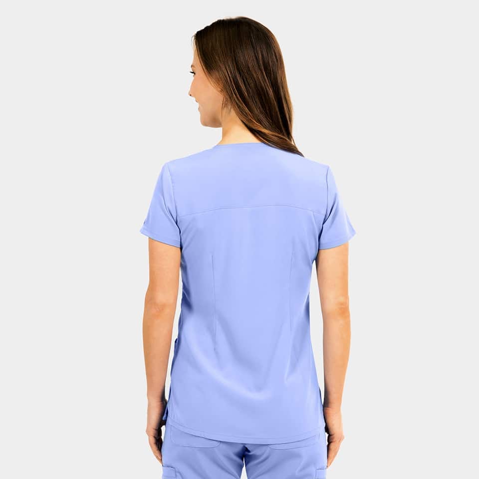 Women's Mock-Wrap Top With Zipper Pocket | 181002