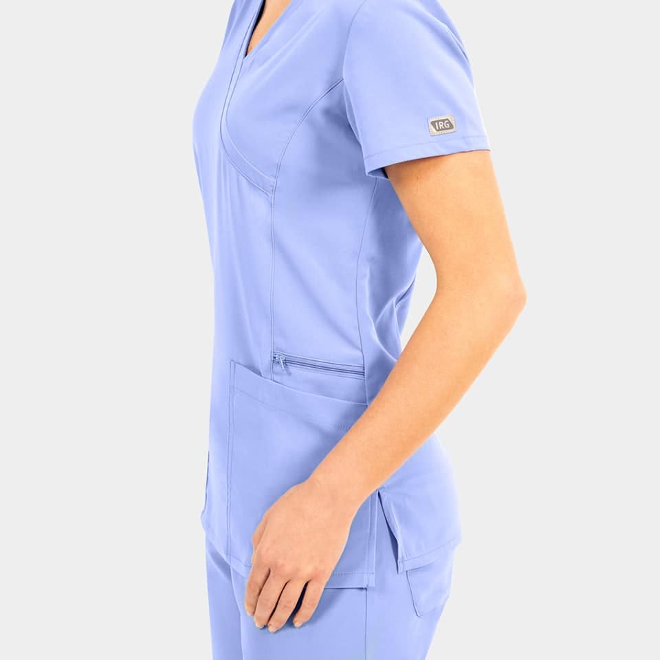 Women's Mock-Wrap Top With Zipper Pocket | 181002