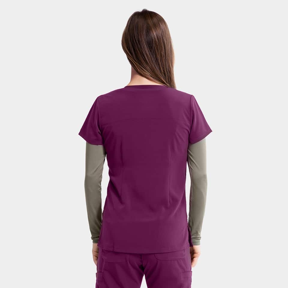 Women's Mock-Wrap Top With Zipper Pocket | 181002