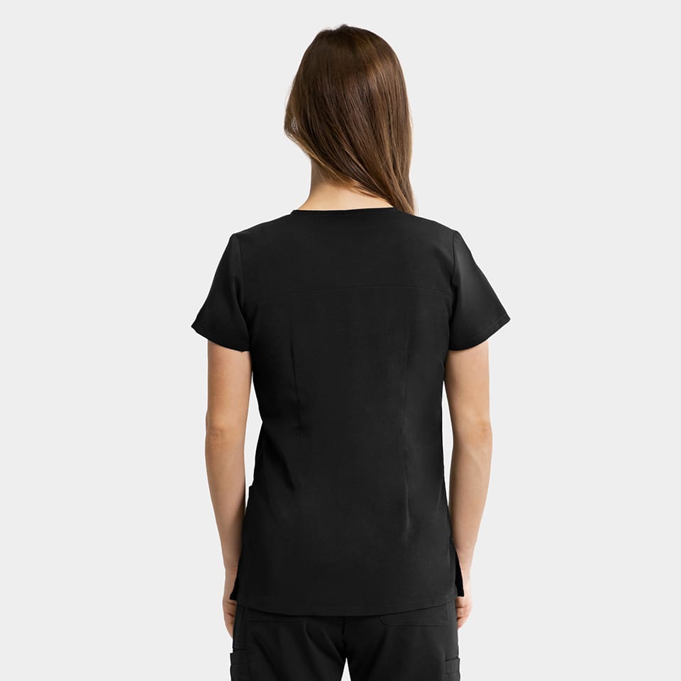 Women's Mock-Wrap Top With Zipper Pocket | 181002