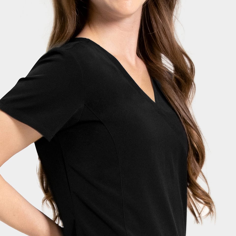 Women's Mock-Wrap Top With Zipper Pocket | 181002