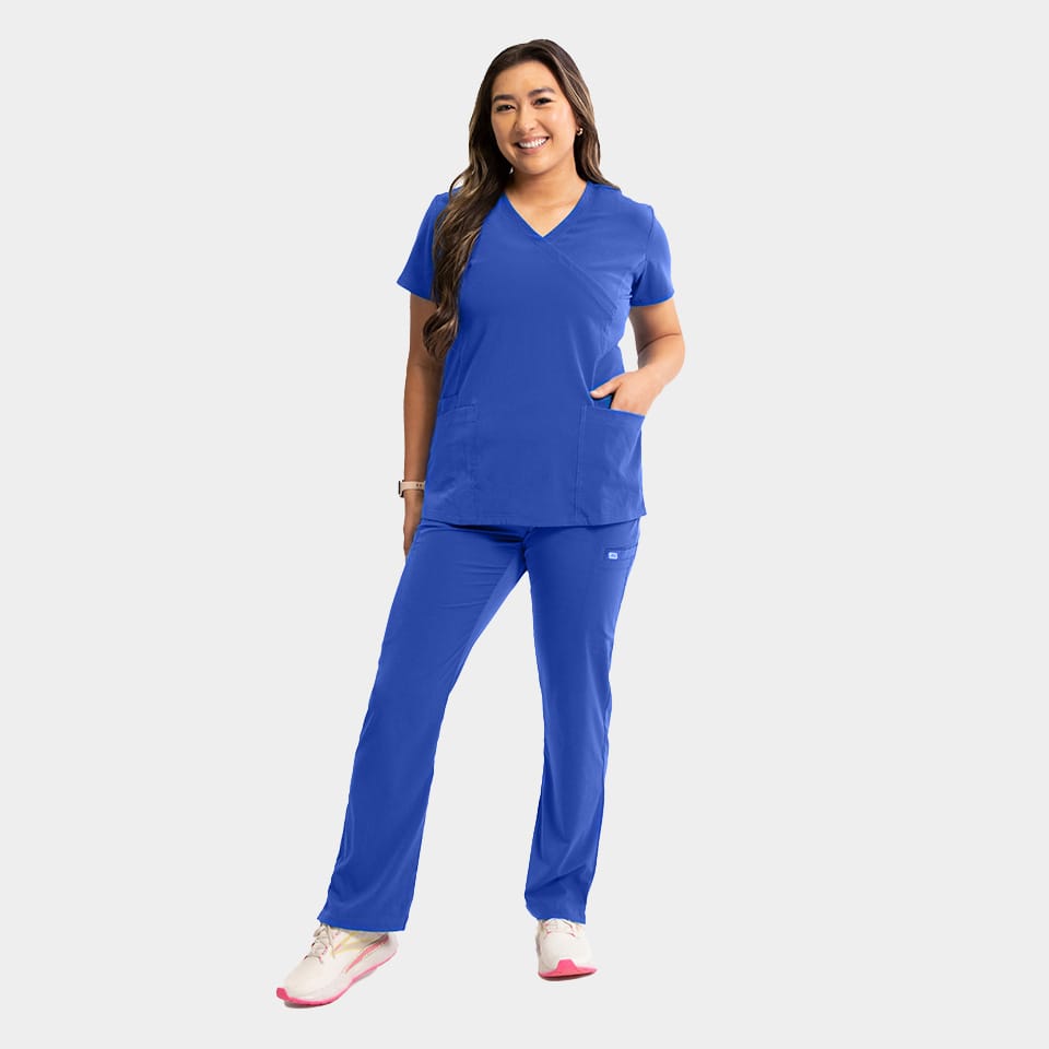 Women's Mock-Wrap Top With Zipper Pocket | 181002