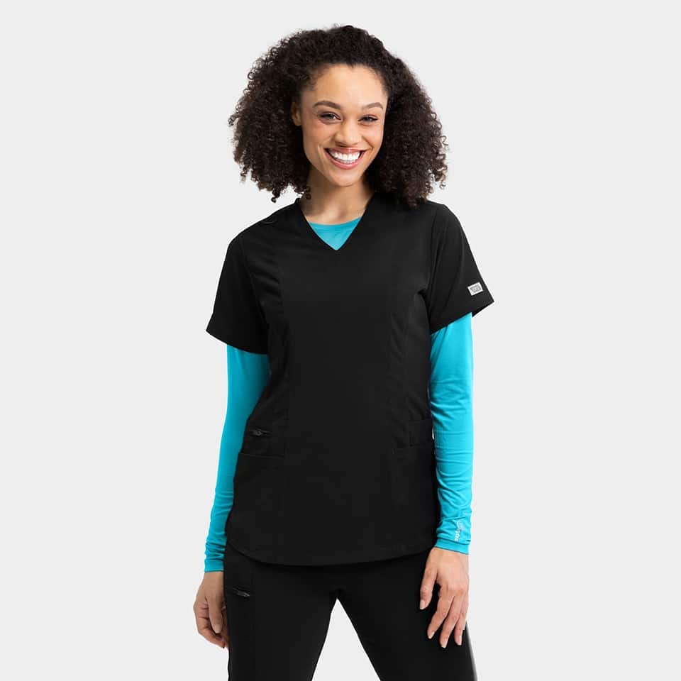 Women's Double Pocket V-Neck Top | 181003
