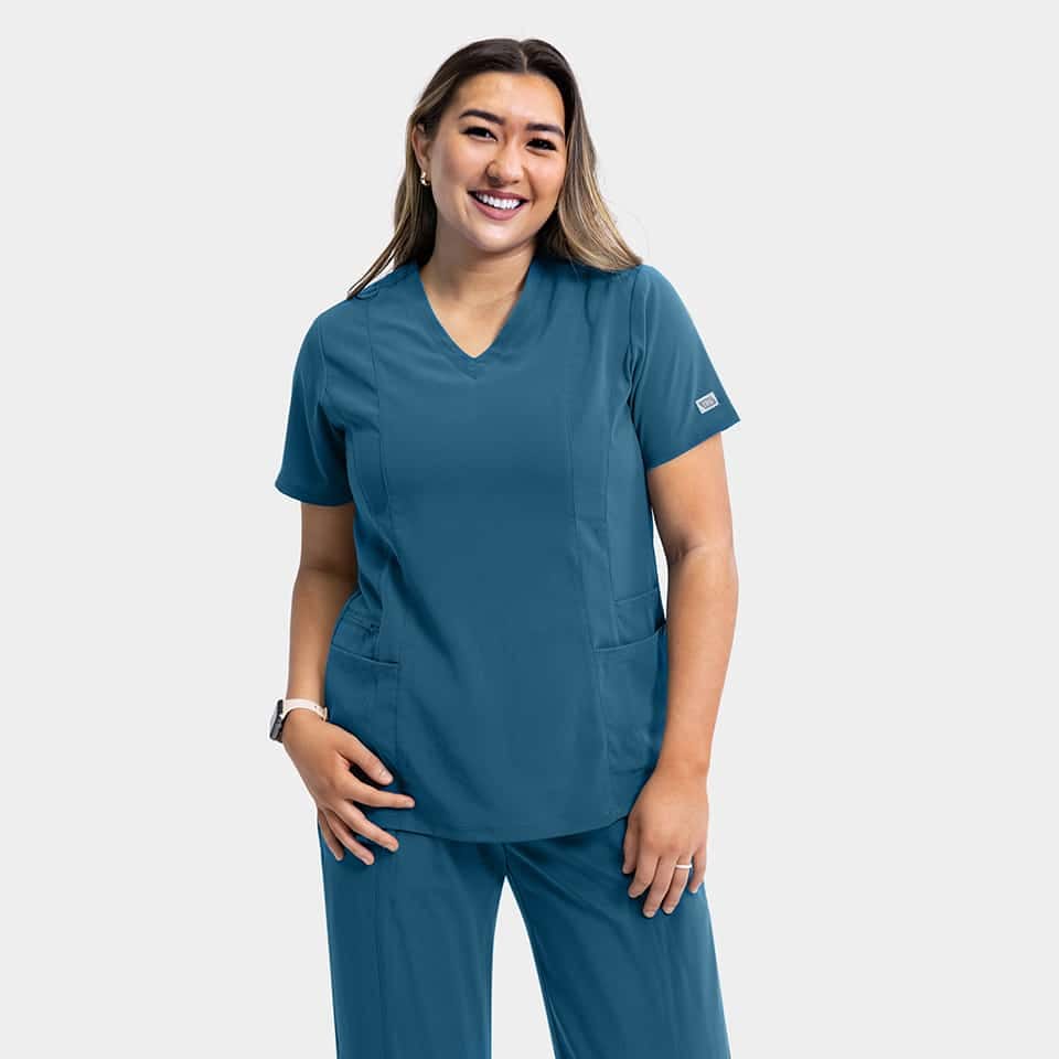 Women's Double Pocket V-Neck Top | 181003