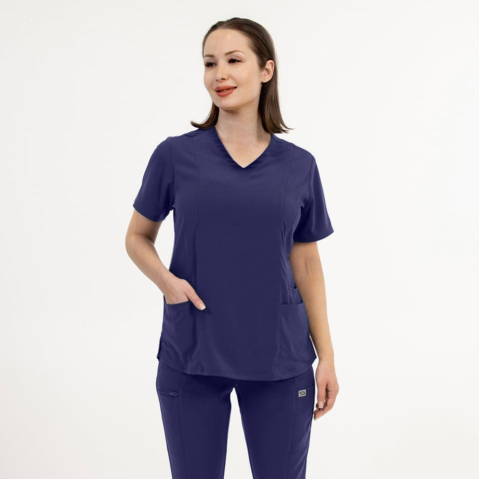 Women's Double Pocket V-Neck Top | 181003
