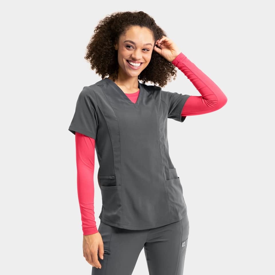 Women's Double Pocket V-Neck Top | 181003