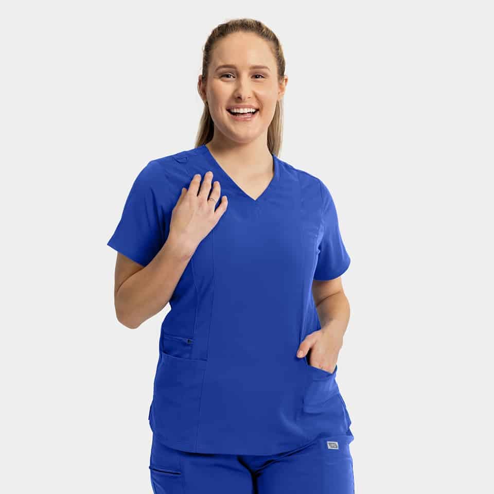 Women's Double Pocket V-Neck Top | 181003