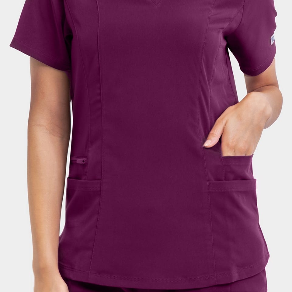 Women's Double Pocket V-Neck Top | 181003