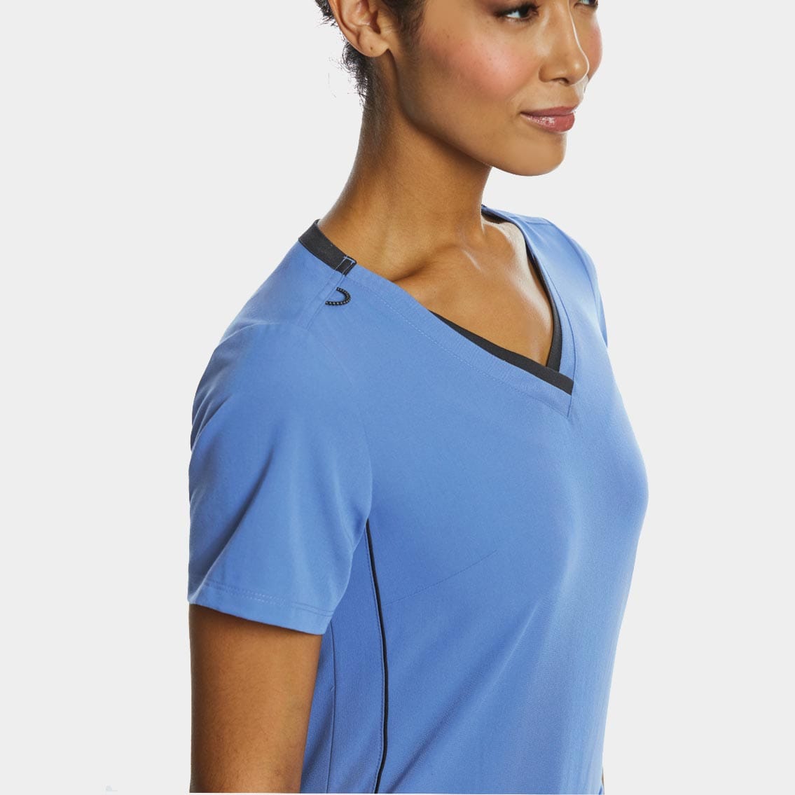Women's Sporty Contrast Double V-Neck Top  | 3802