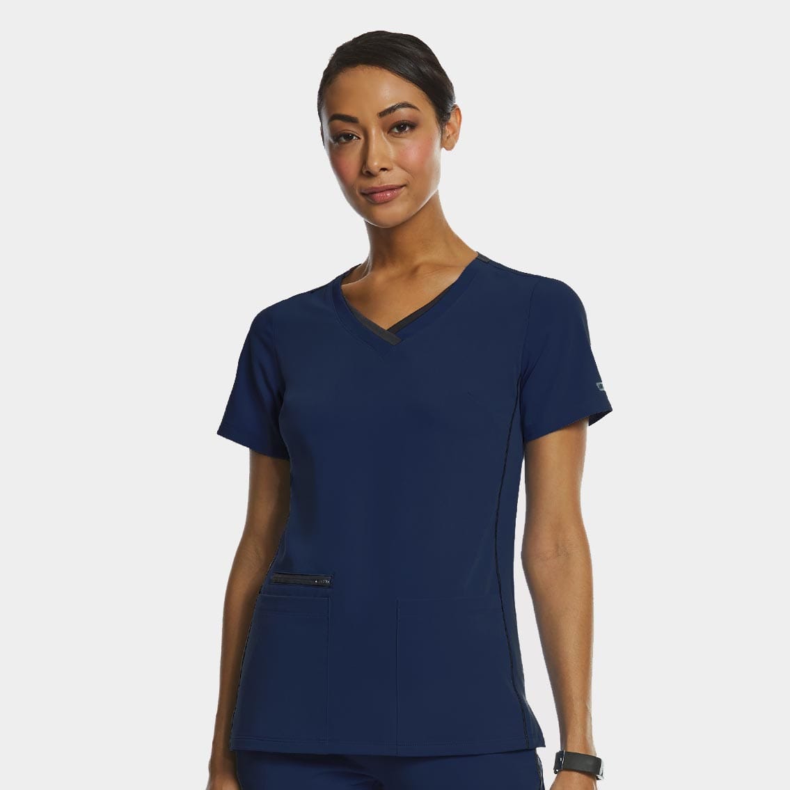 Women's Sporty Contrast Double V-Neck Top  | 3802