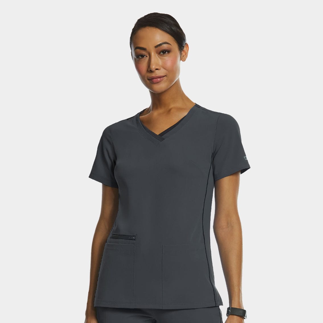 Women's Sporty Contrast Double V-Neck Top  | 3802