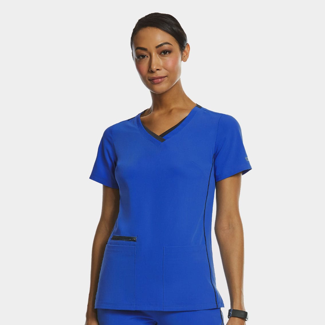 Women's Sporty Contrast Double V-Neck Top  | 3802