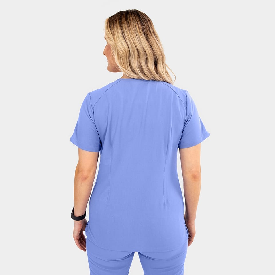 Women's Sporty Solid Double V-Neck Top | 3852