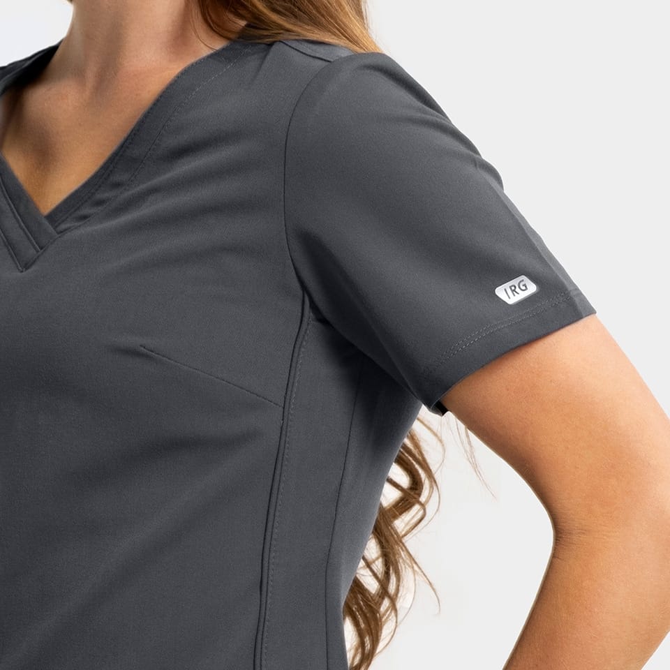 Women's Sporty Solid Double V-Neck Top | 3852